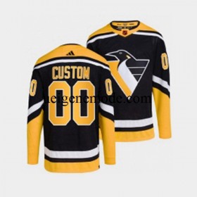 Herren Pittsburgh Penguins CUSTOM Eishockey Trikot Adidas 2022-2023 Reverse Retro Schwarz Authentic
